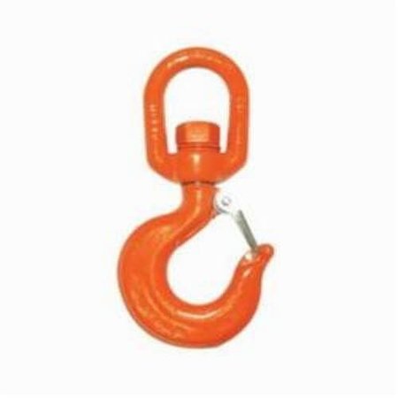CM Swivel Rigging Hook With Latch, 15 Ton Load, 80 Grade, Eye Attachment, 097 In Hook Opening M3503A